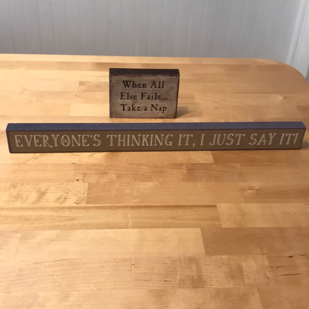 2 wooden signs *brand new